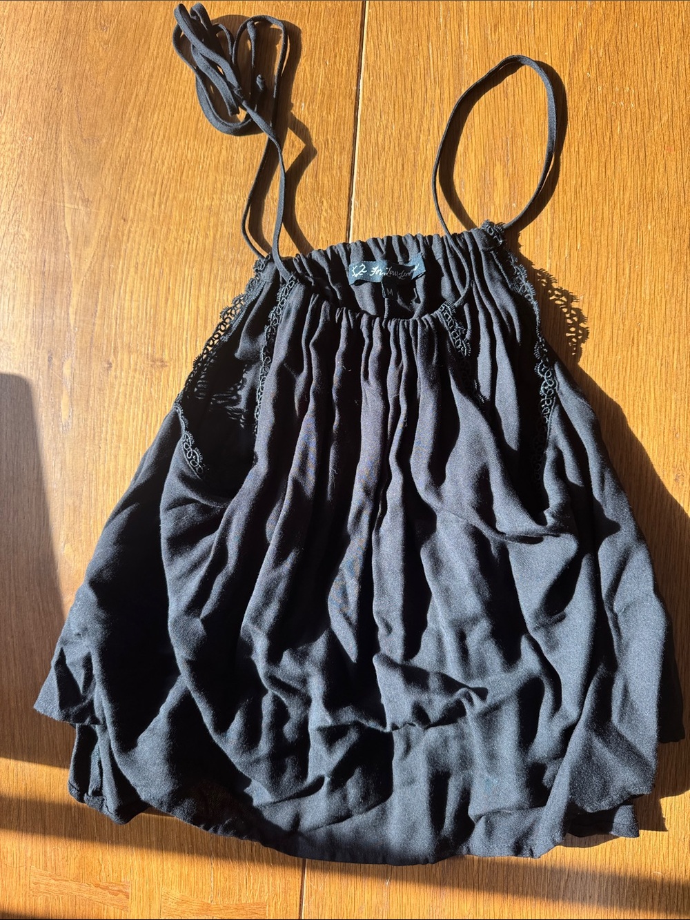 For love and lemons Black Spaghetti Strap tie Camisole
